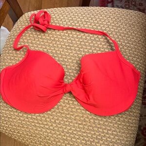 J. Crew Bright Red Bikini Top size 34 DD